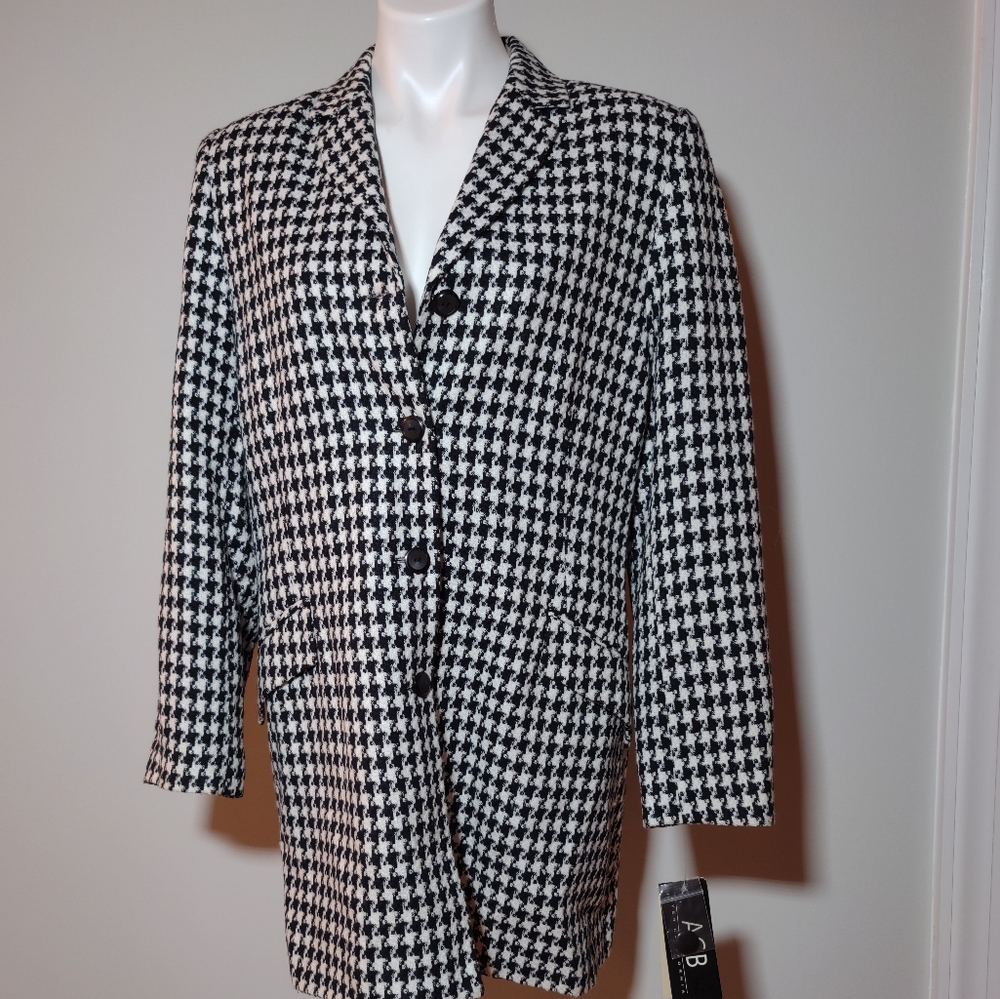 Vintage AGB houndstooth Blazer NEW